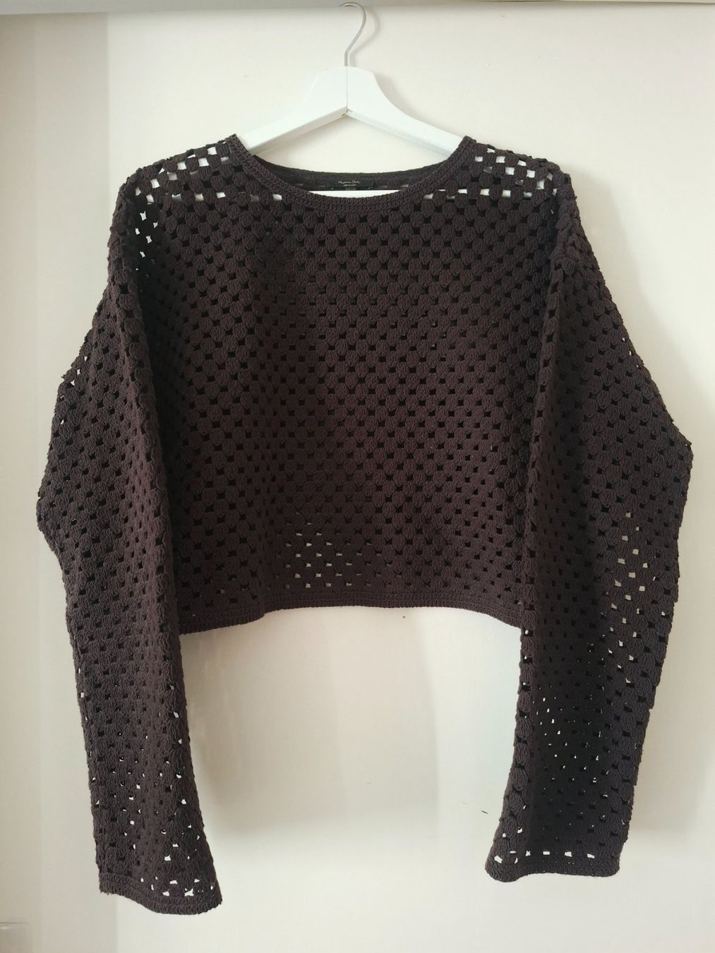 Massimo Dutti Top: Pull marron maille ajourée Massimo Dutti, S – Usato da Carouge GE venduto da Juli_03 3