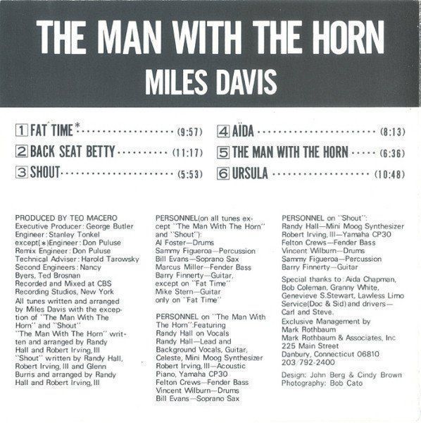 CDs: Miles Davis MAN WITH THE HORN  Marcus Miller Bill Evans CD – Gebraucht aus Kandergrund von Sososo 3
