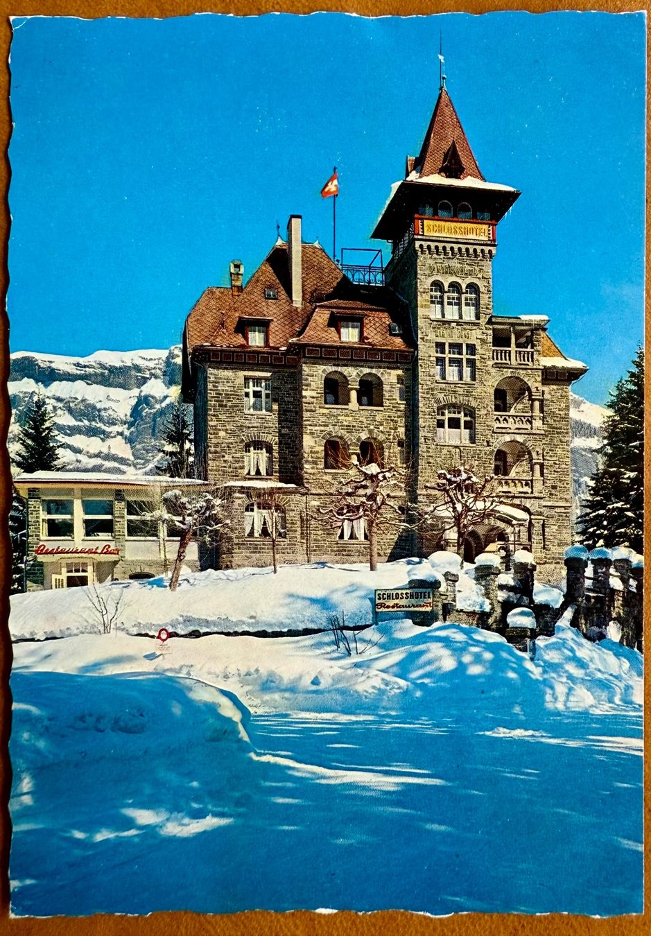 Cartoline postali: Flims - Waldhaus - Schlosshotel 1976 – Usato da Lutry venduto da Ediego