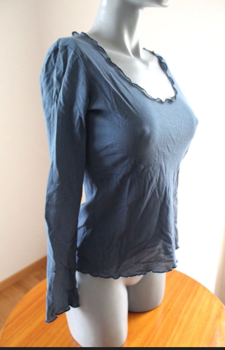 T-shirt: Oberteil Blau-Grün, verm. Gr. S/M – Usato da Locarno venduto da madame-tus-sauds 1