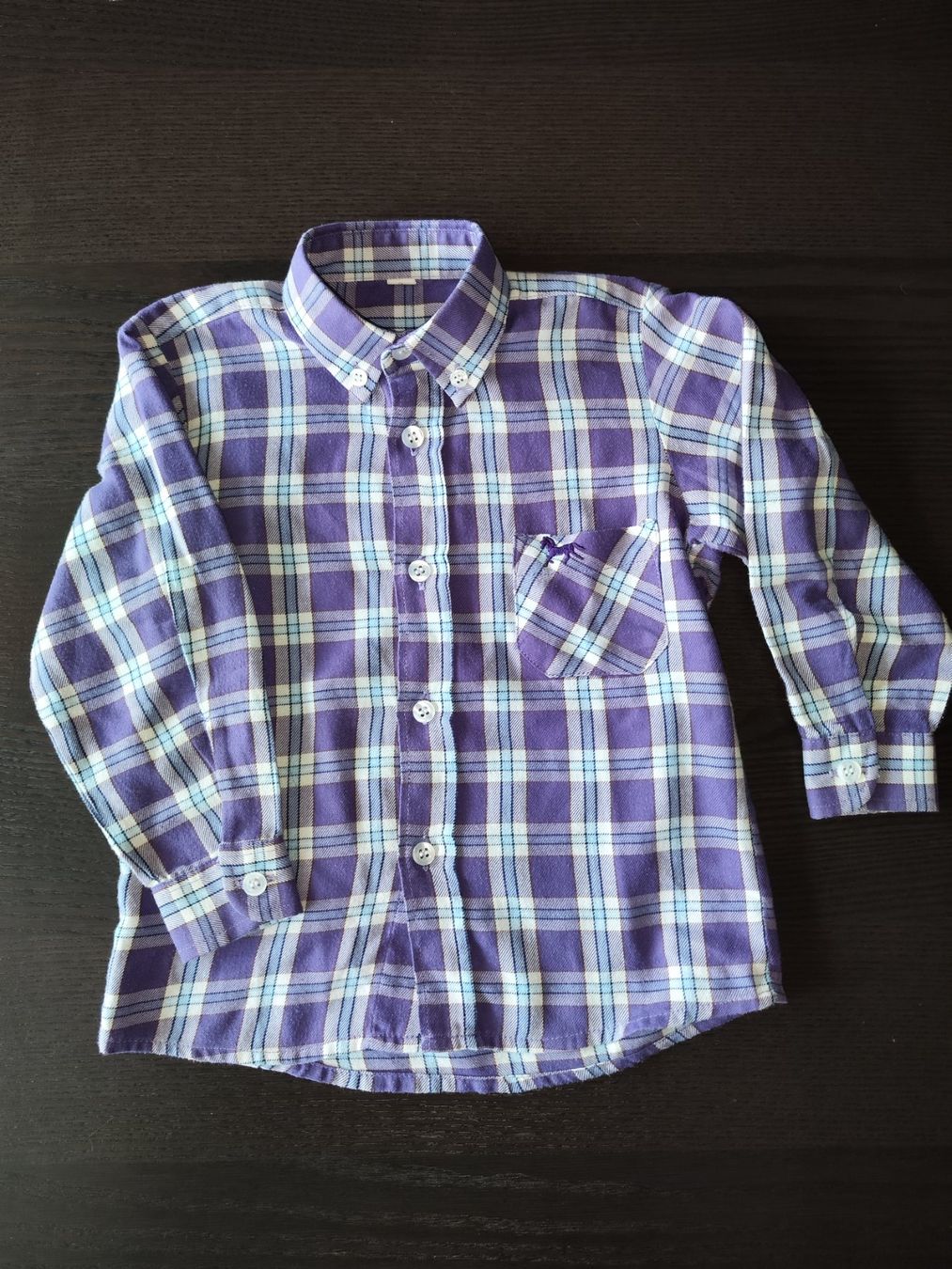 Camicie, T-shirt & Polo: Jungen Hemd Karo lila weiss – Usato da Reinach BL venduto da chilller92