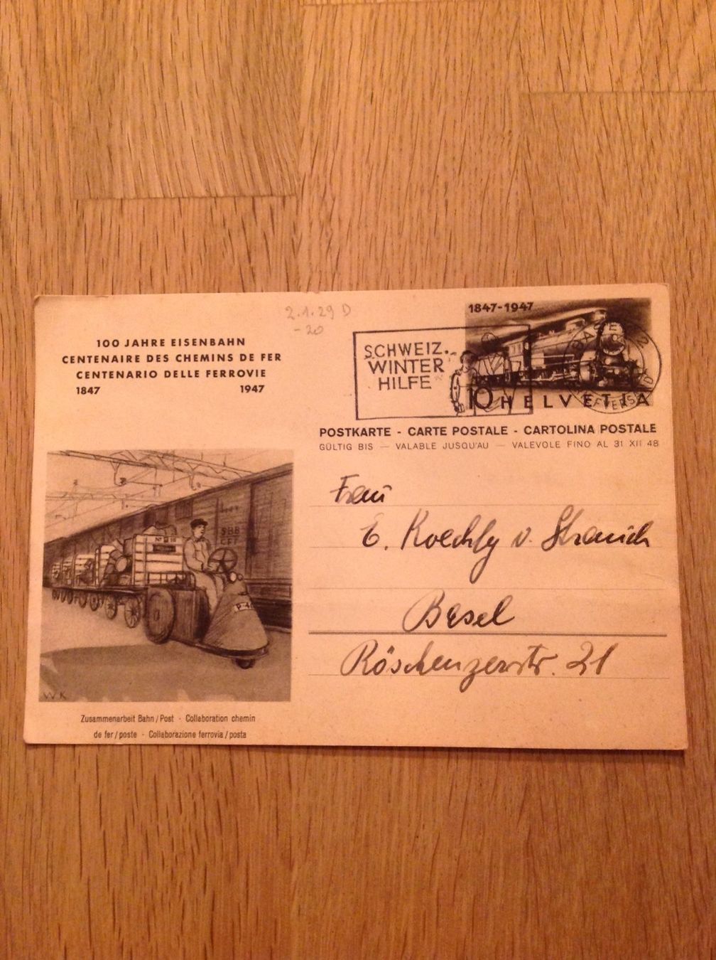 Cartoline postali: Jolie carte postale de centenaires CFF – Usato da Villars-sur-Glâne venduto da Graca03
