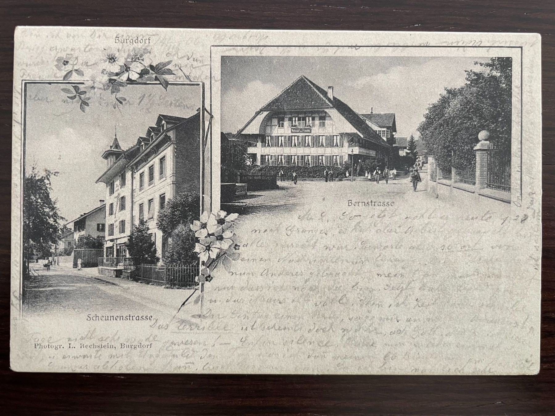 Cartoline postali: BURGDORF 2 Bild, Scheunenstrasse, Bernstrasse & Freischütz – Usato da Wald ZH venduto da TLILEF