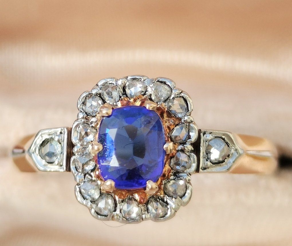 Anelli: Antiker Lolith Diamant 750 18ct Gold Ring – Usato da schwyz venduto da larry91sz 2