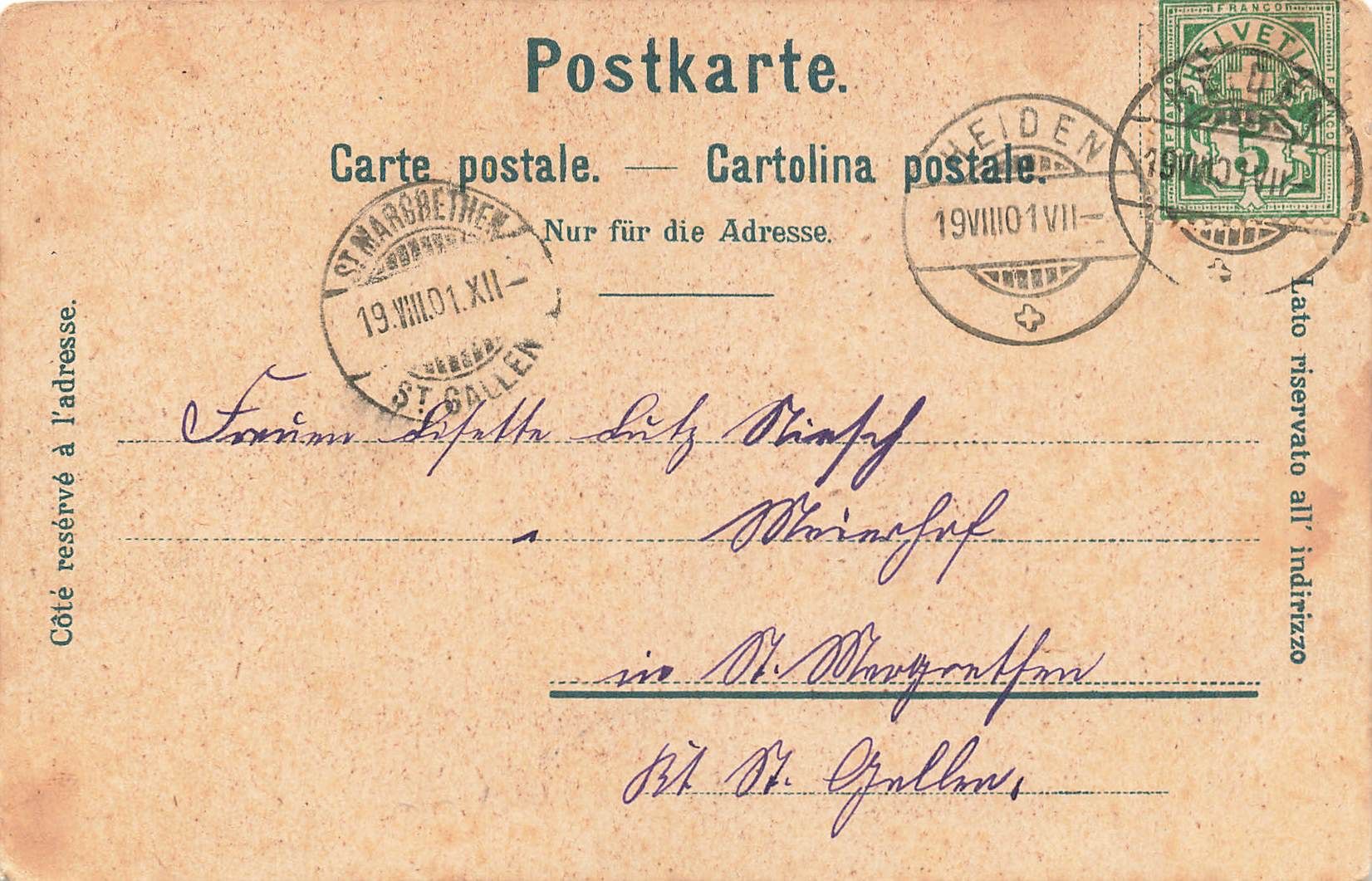 Cartoline postali: Gruss aus heiden litho – Usato da Biasca venduto da Blenio71 1