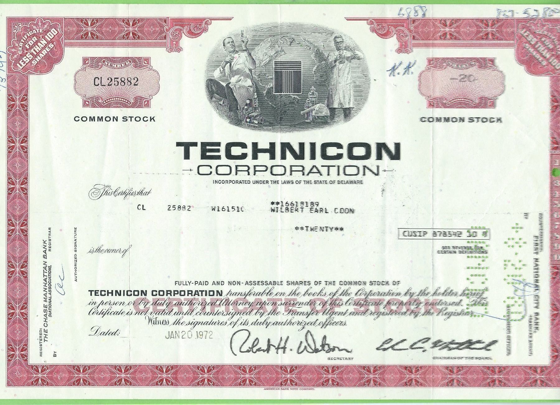 Toutes les monnaies: Technicon Corp. 1972 – D'occasion à Zürich par t24_de