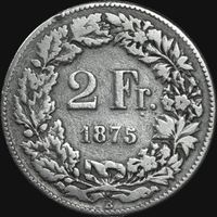 2 Franken Schweiz 1875 Helvetia BB‪