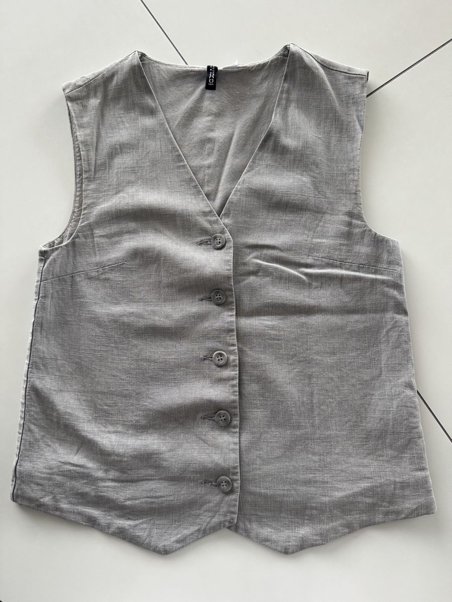 H&M Top: Süesses H&M Westchen Gr. XS, hellgrau, Leinenmix  – Nuovo (secondo la descrizione) da Arbon venduto da leu_g29t 1