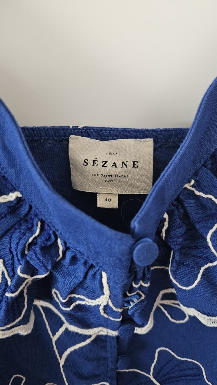 Sezane Tops: Top Sézane bleu brodé – Neuf (Voir description) à Köniz par cla_m7yd 1