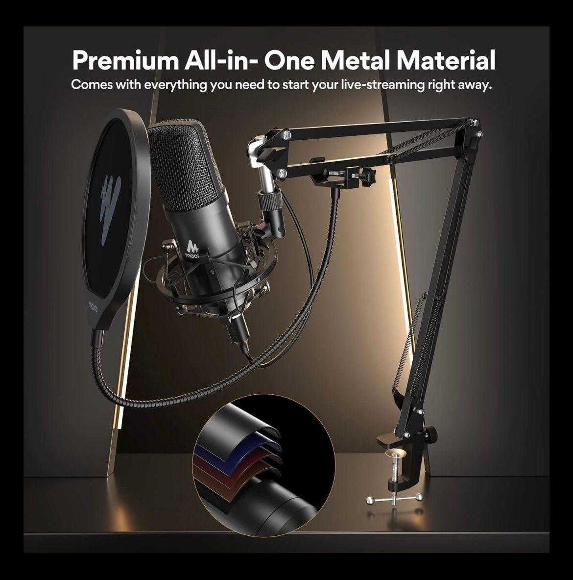 Microfoni: Streaming Set - Mikrofon inkl. Metallarmständer - Maono A04E – Usato da Gondiswil venduto da shaenu 5