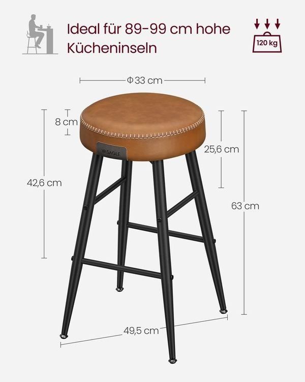2er Set Barhocker Barstuhl 7