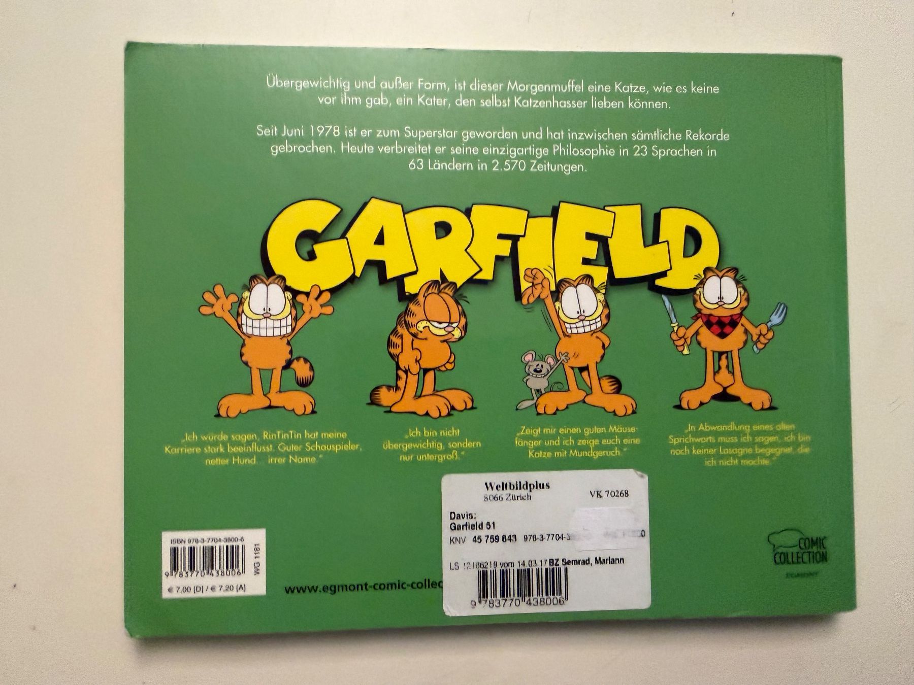 Fumetti: Garfield Band 51 - 1.Auflage – Usato da Münsingen venduto da Ganjam 2