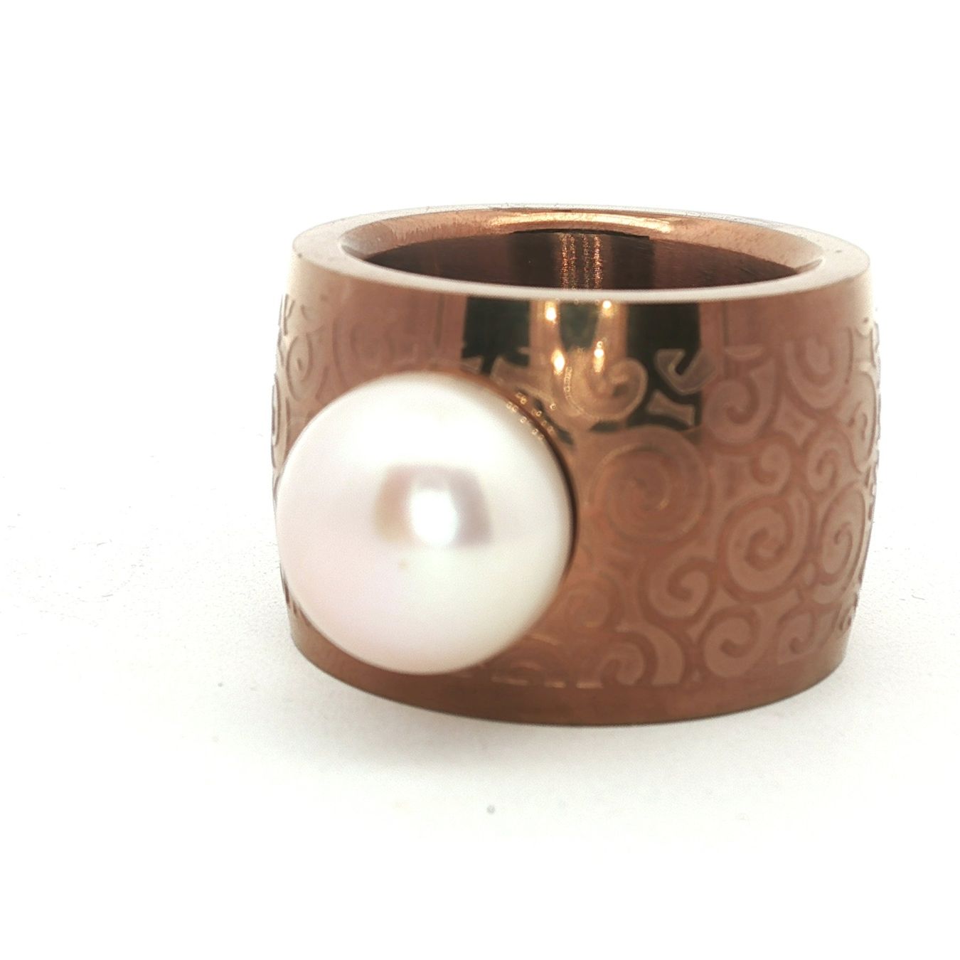 Olga Ribler Anelli: Statement Edelstahl Ring Grösse 56 mit Perle – Nuovo (secondo la descrizione) da Luzern venduto da Schmuckoutlet 2