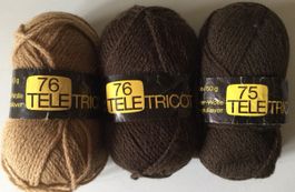 Wolle Knäuel Tele Tricot  3 Stück
