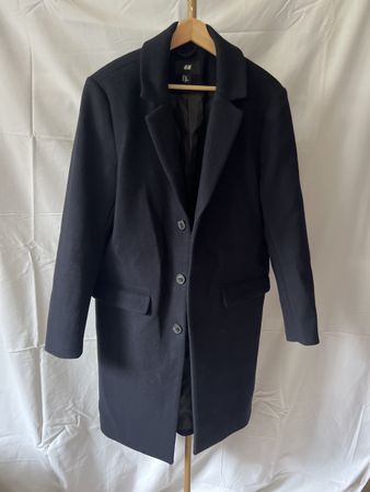 H&M Wollmantel, Herren Gr. 46, Dunkelblau - Top Zustand!
