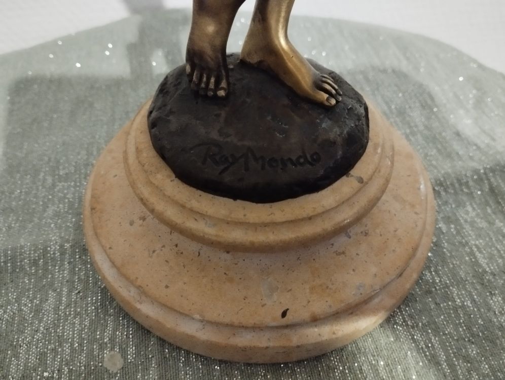 Sculpture Lion Bronze Sur Socle Marbre – JS GartenDeko Hauteur 20 Cm Neuve