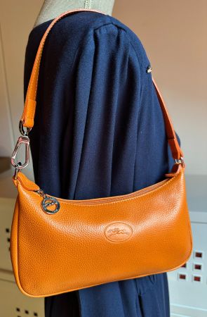 Longchamp sac baguette Le Foulonné orange.