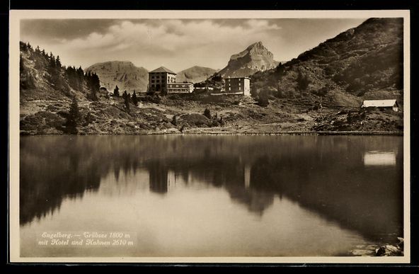 Cartoline postali: Engelberg, Trübsee mit Hotel und Hahnen – Usato da Berlin venduto da bartko-reher