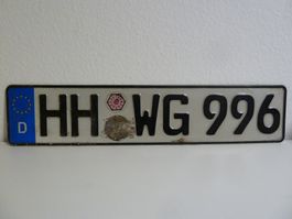 Nummernschild / Kfz-Kennzeichen Deutschland HH WG 996 mit EU