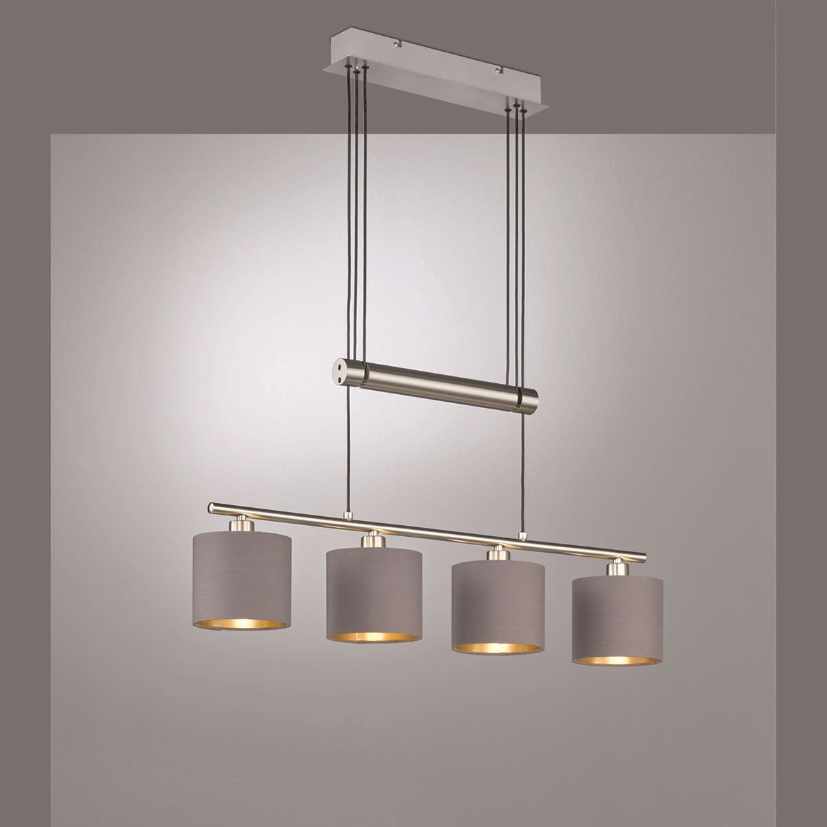 Lampadari & plafoniere: Pendelleuchte, 4 Strahler, Stoffschirme – Nuovo (secondo la descrizione) da Kreuzlingen venduto da Smart-Light