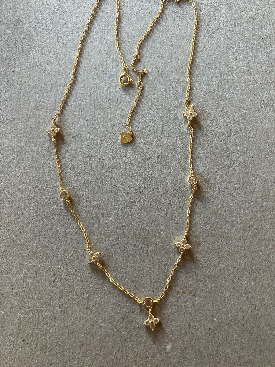 Catenine: Silberkette 925 vergoldet mit Strass – Nuovo (secondo la descrizione) da Bassersdorf venduto da groovygremlin