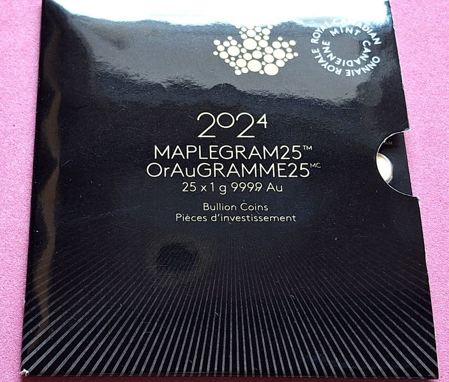 KANADA - MAPLEGRAM 2024 - 25 x 1 GRAMM - OVP (Neu (gemäss Beschreibung ...