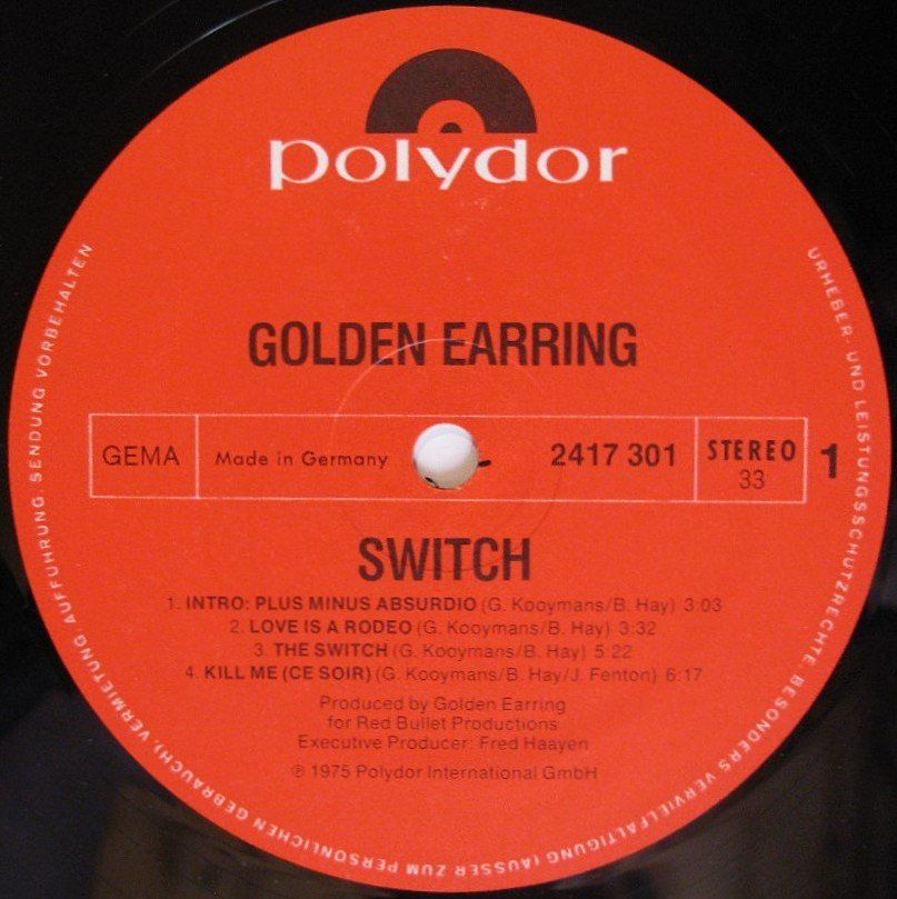 Dischi in vinile: GOLDEN EARRING "Switch" FIRST PRESSING LP IN VG+ – Usato da Monthey venduto da Pingmub 3