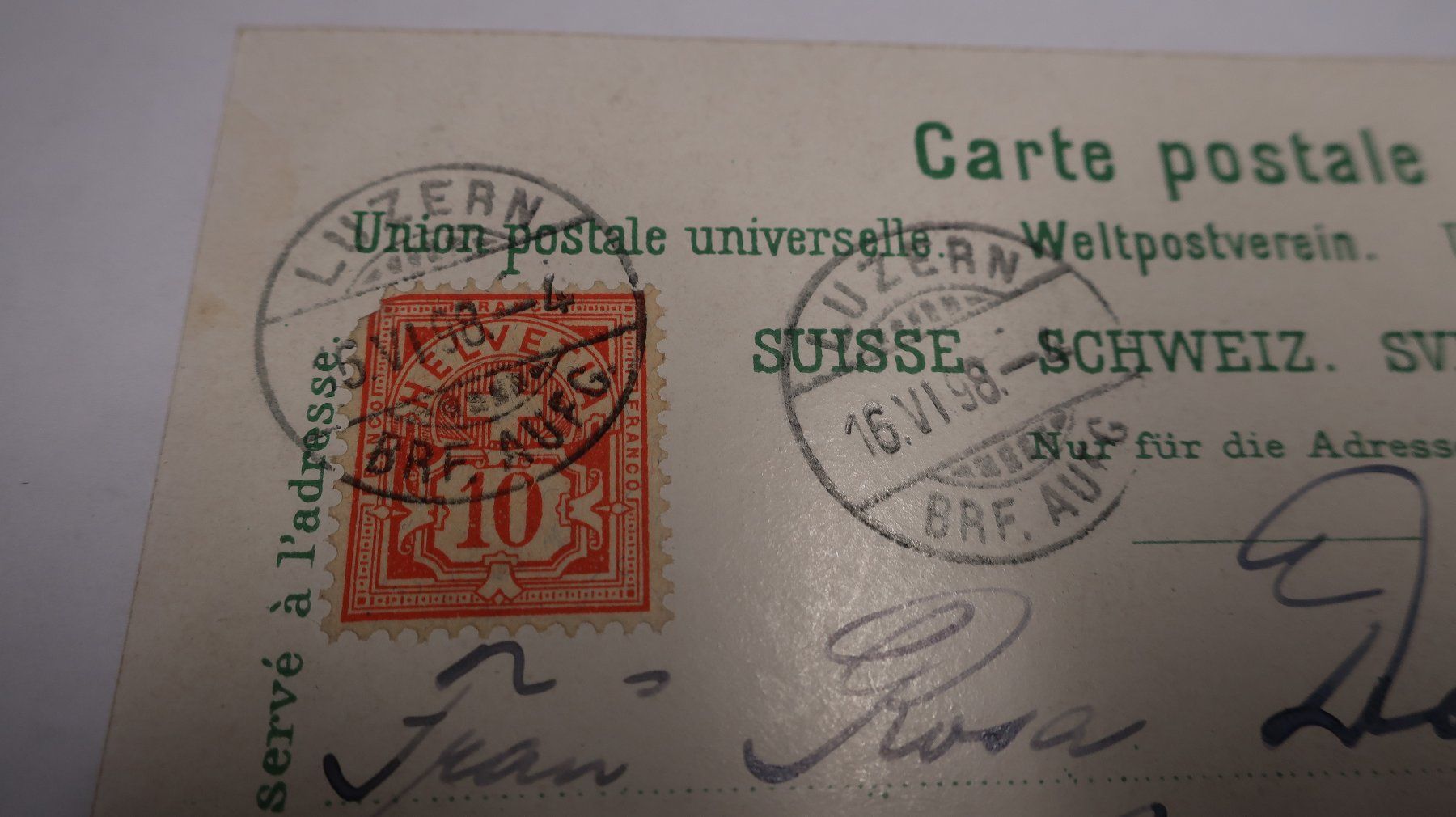 Cartoline postali: Gruss aus Luzern 1898 – Usato da Cormoret venduto da Pascalll2001 6