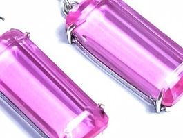 LOVELY Pink Rubellite 925 SS Jewelry Earring -2 "