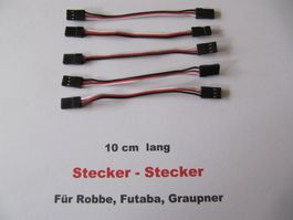 Modellbau, Servoverlängerungskabel Stecker-Stecker 5 x 10 cm