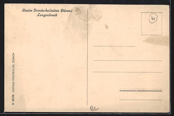 Ansichtskarten: Langenbruck, Basler Kinderheilstätte D – Gebraucht aus Berlin von bartko-reher 1