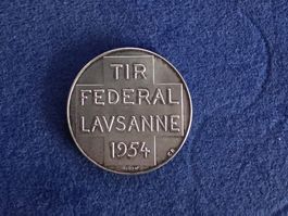 Schweizer Schützentaler Lausanne 1954 900er Silber