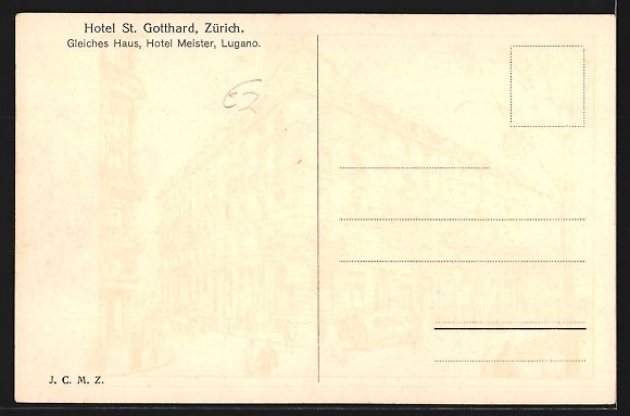 Cartoline postali: Zürich, Hotel St. Gotthard mit Strassen – Usato da Berlin venduto da bartko-reher 1