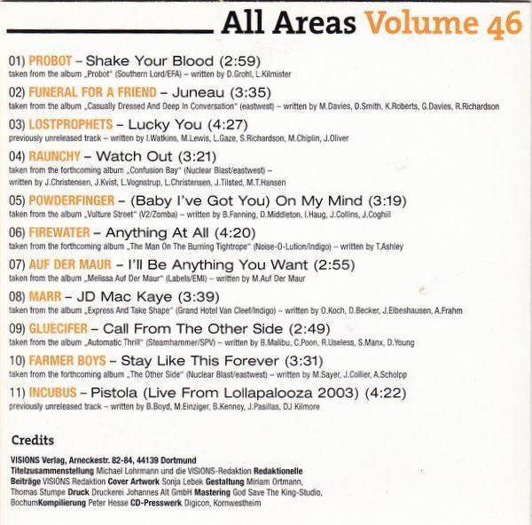 CD: All Areas Volume 46 F15 – Usato da Sessa venduto da fraenklishop 1