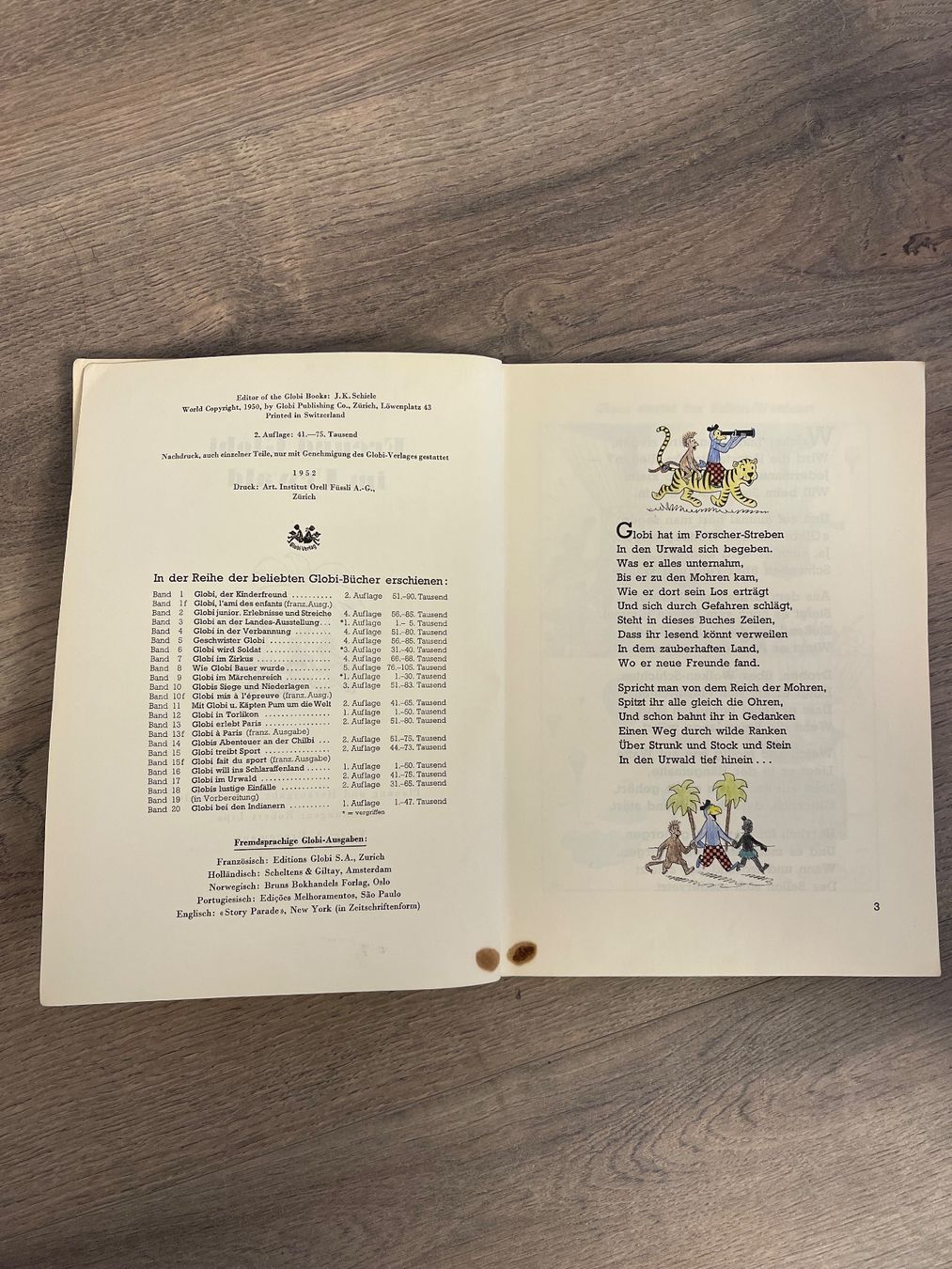 BD: Freund Globi im Urwald – D'occasion à Basel par mariablanka 2