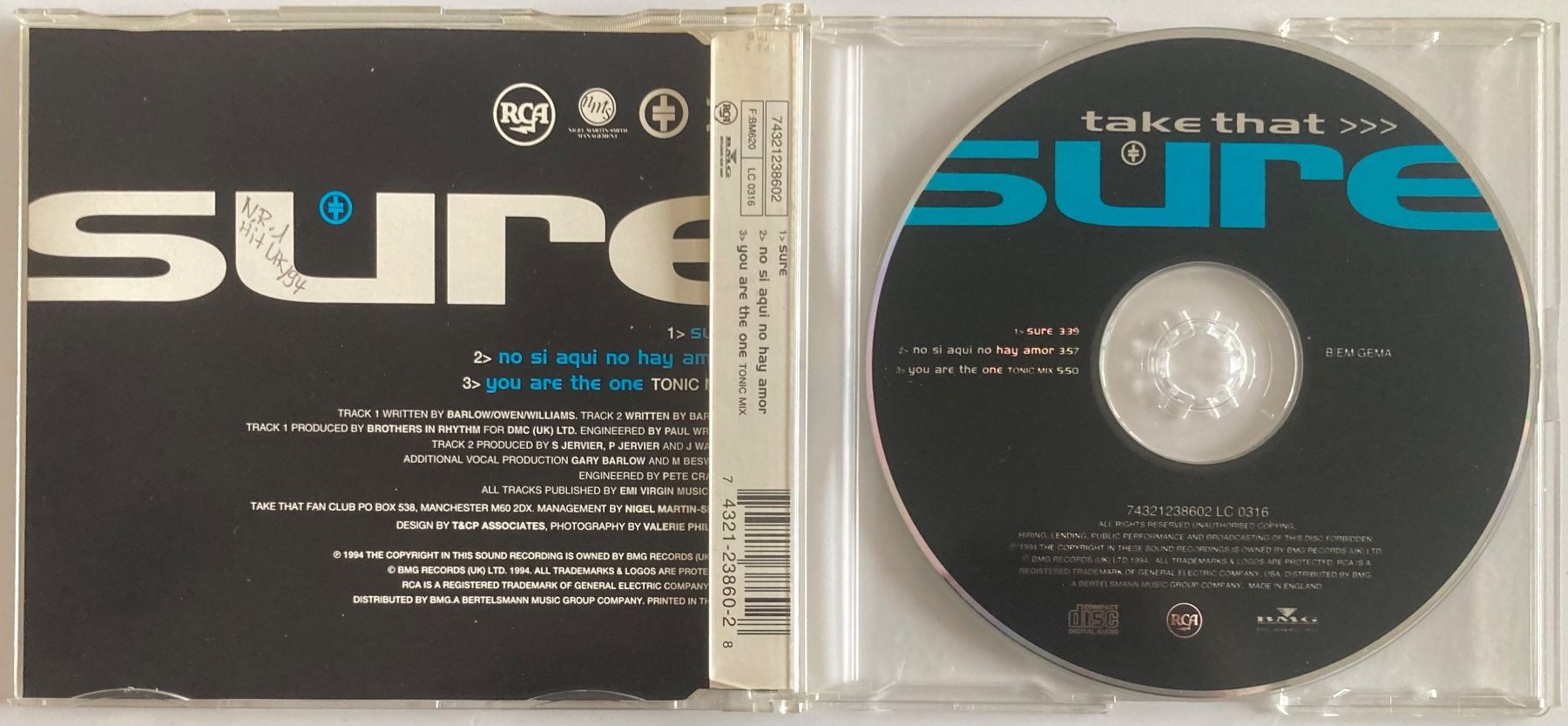 CDs: TAKE THAT - SURE – D'occasion à Poliez-Pittet par Newtown-Records 1