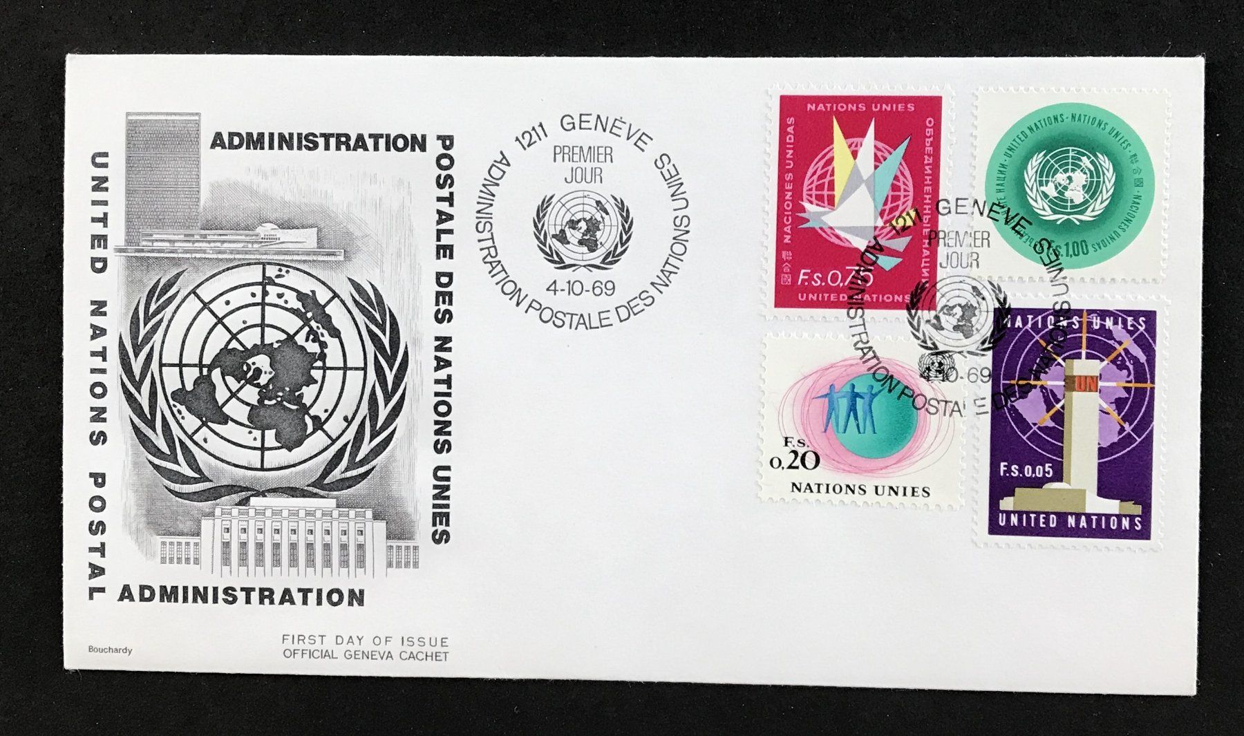 Tutti i francobolli: BRIEFUMSCHLAG FIRST DAY UNITED NATIONS – Usato da Ostermundigen venduto da Kari1937