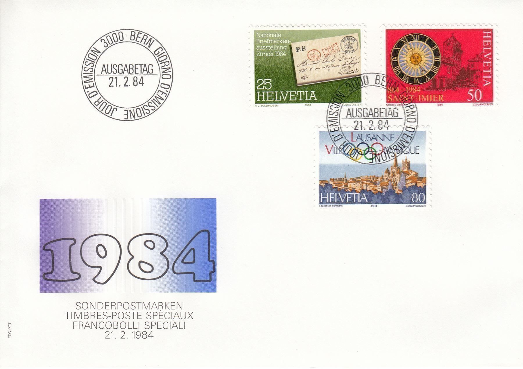 Alle Briefmarken: 1983/84 701-10 4 FDC Autosalon Genf CEPT – Gebraucht aus Spreitenbach von Mustang_1105 2