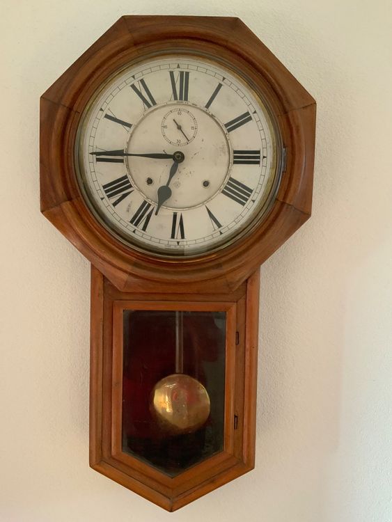 Antike Wanduhr mit Pendel, Ansonia Clock Company (USA) (Gebraucht) in ...