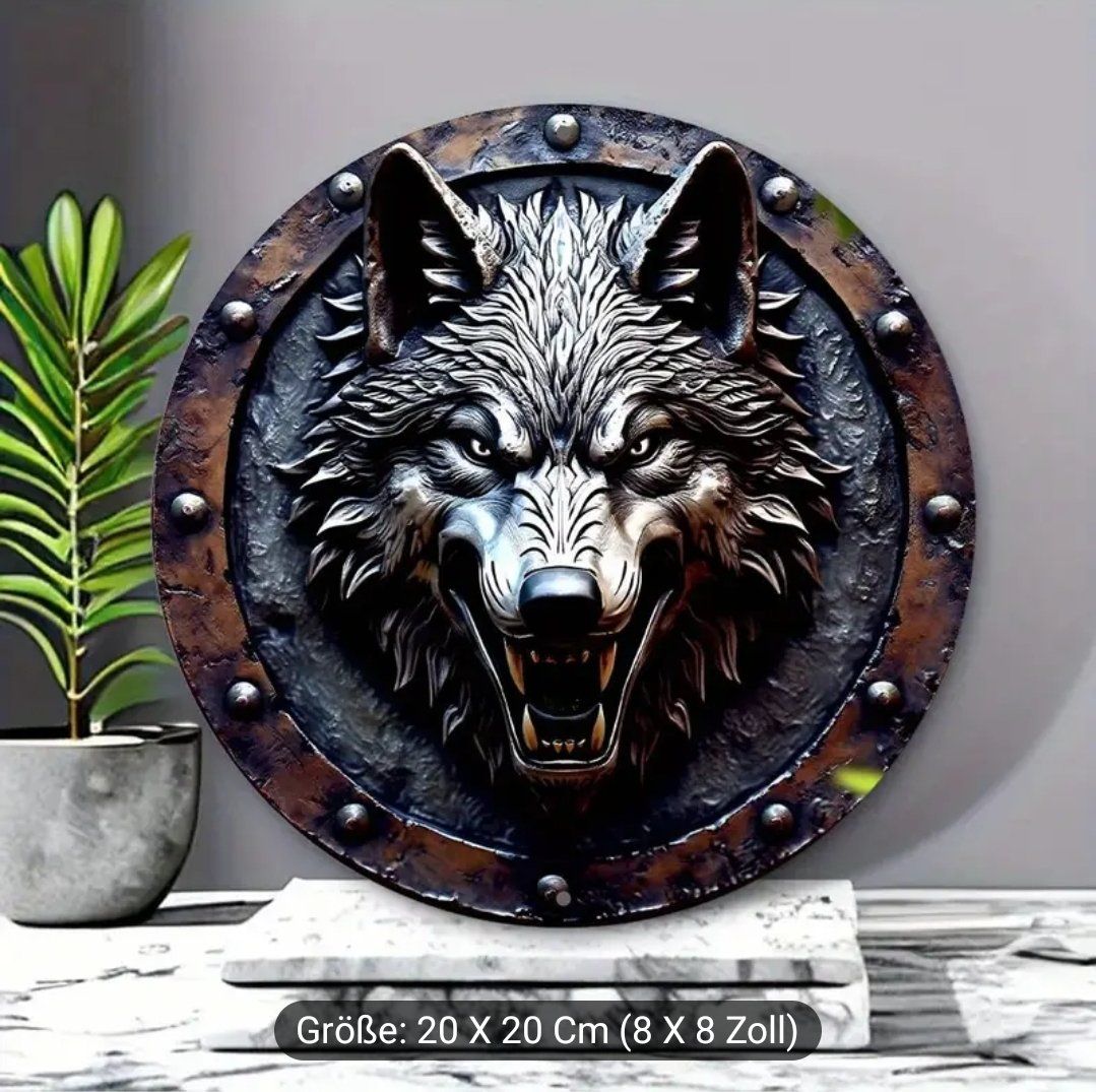 Insegne: Metallschild Wolf / Wölfe Rund 20cm Durchmesser / Bild – Nuovo e nell'imballaggio originale da Walenstadt venduto da emynmuil1 1