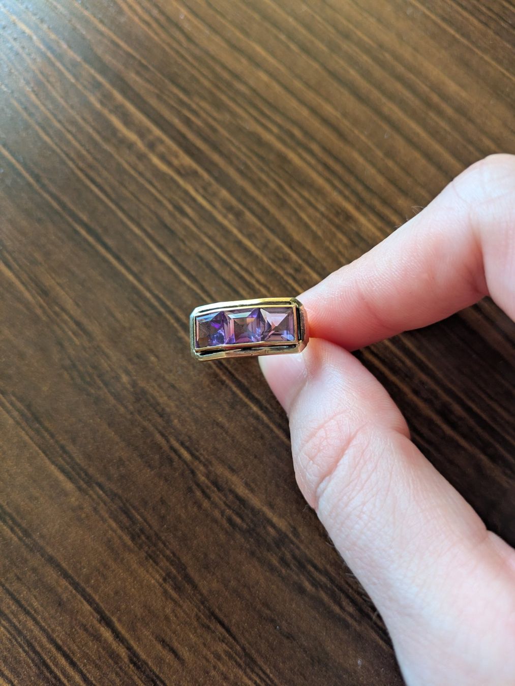 Anelli: Vergoldeter Silber Ring mit Amethyst, Ringgrösse 54 – Usato da Sarmenstorf venduto da Mino_1888 1
