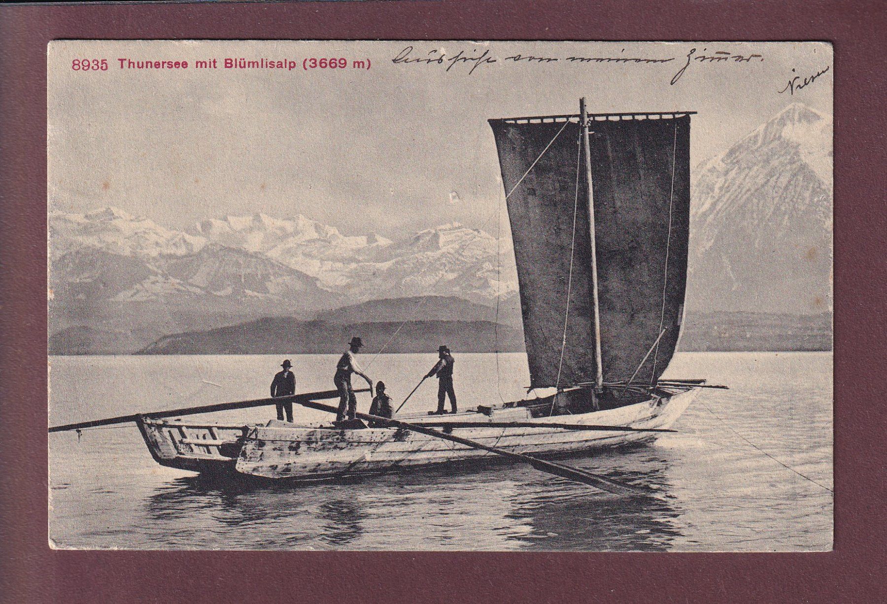Cartoline postali: THUNERSEE - Segelboot - 1909 – Usato da Pully venduto da nicecards