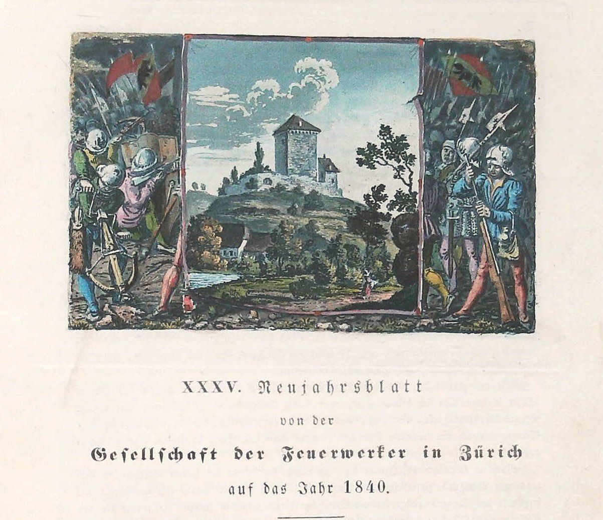 Incisioni: Les Clées  Neujahrsblatt 1840 – Usato da Rafz venduto da Helvet32