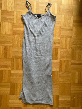 Graues Jersey Maxikleid mit Spaghettiträger Even&Odd