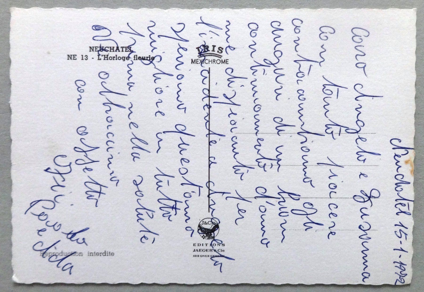 Cartes postales: Neuchâtel - L' Horloge Fleurie – D'occasion à Fétigny par Billy2miny 1
