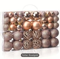 100 PVC Weihnachtsbaumkugeln, Roségold, Deko, Weihnacht