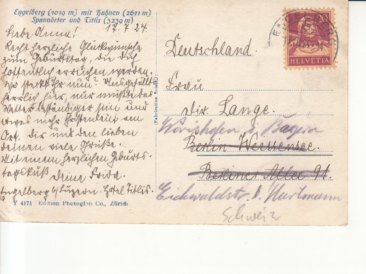 Cartoline postali: Engelberg 1924 – Usato da Bürglen TG venduto da StampGraf 1