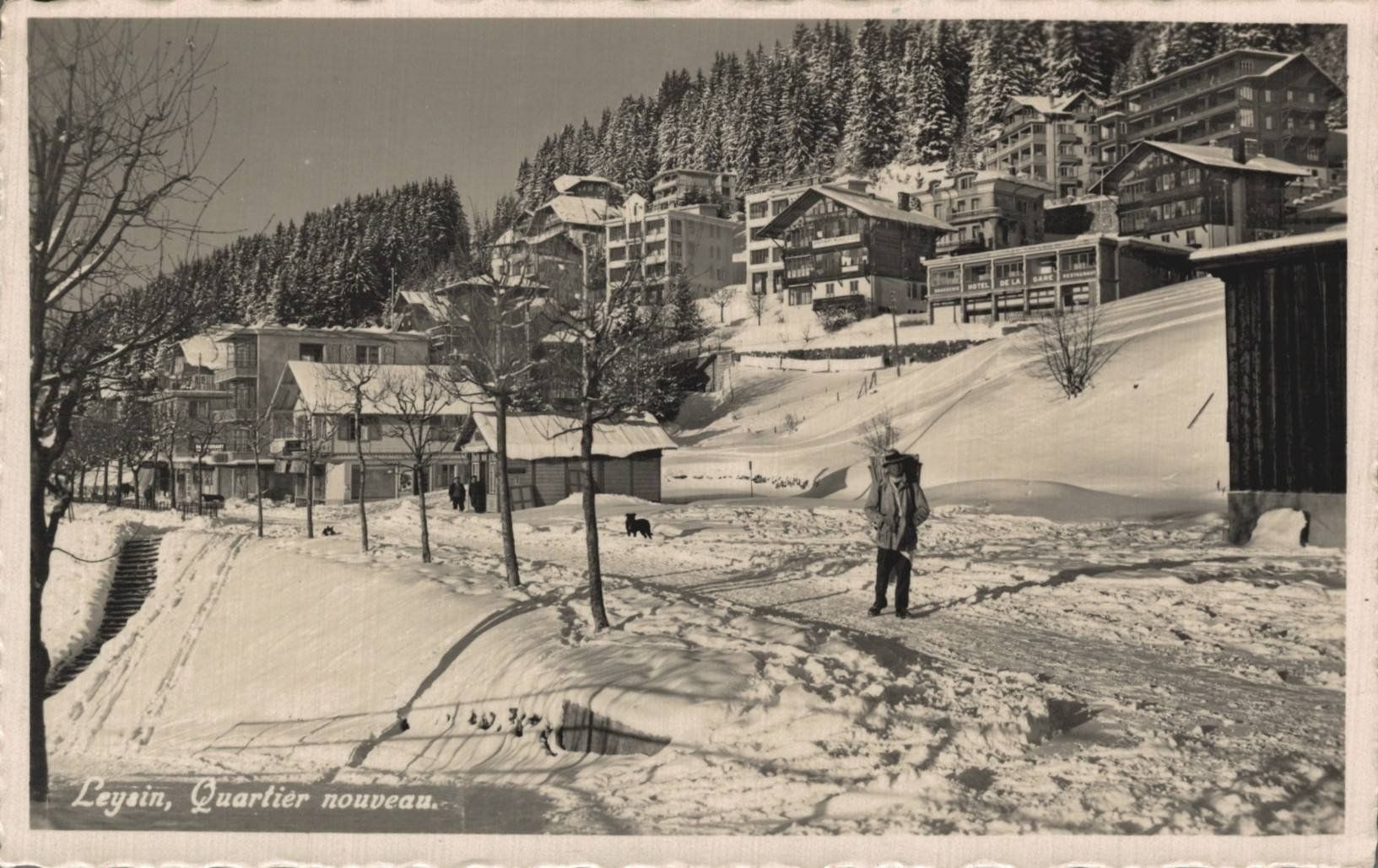 Cartoline postali: Alte Ansichtskarte Leysin, Winterlandschaft, gel. 1937 – Usato da Luzern venduto da Kartenansicht