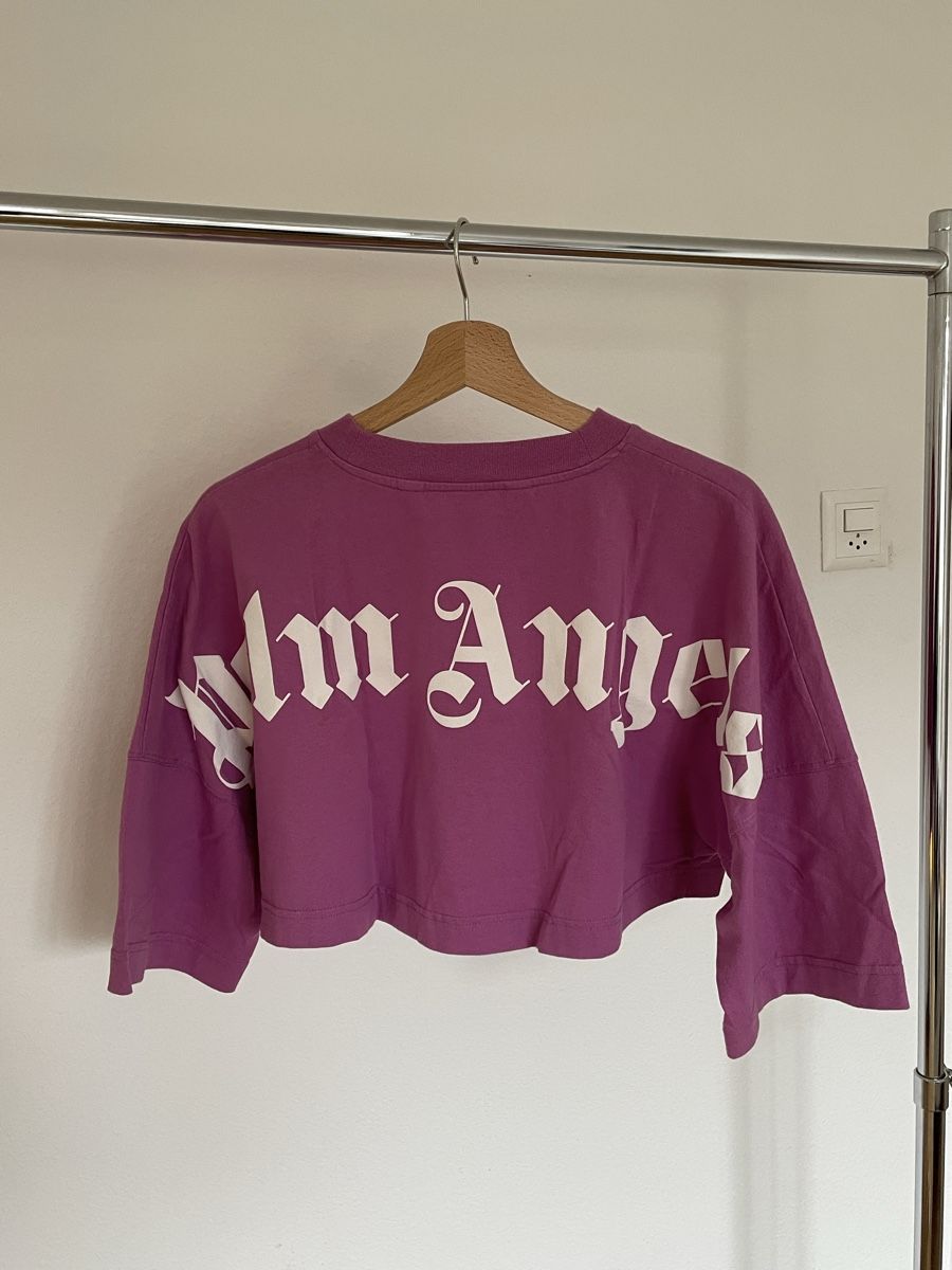 Palm Angels T-shirt: Palm Angels Crop Top, Lila – Usato da Olten venduto da mic_b5c2