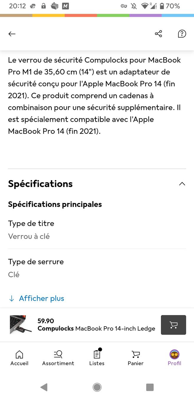 Cadenas: Compulocks MacBook Pro 14-inch Ledge verrou de sécurité neuf – Neuf avec emballage d'origine à Vessy par Avicci 7